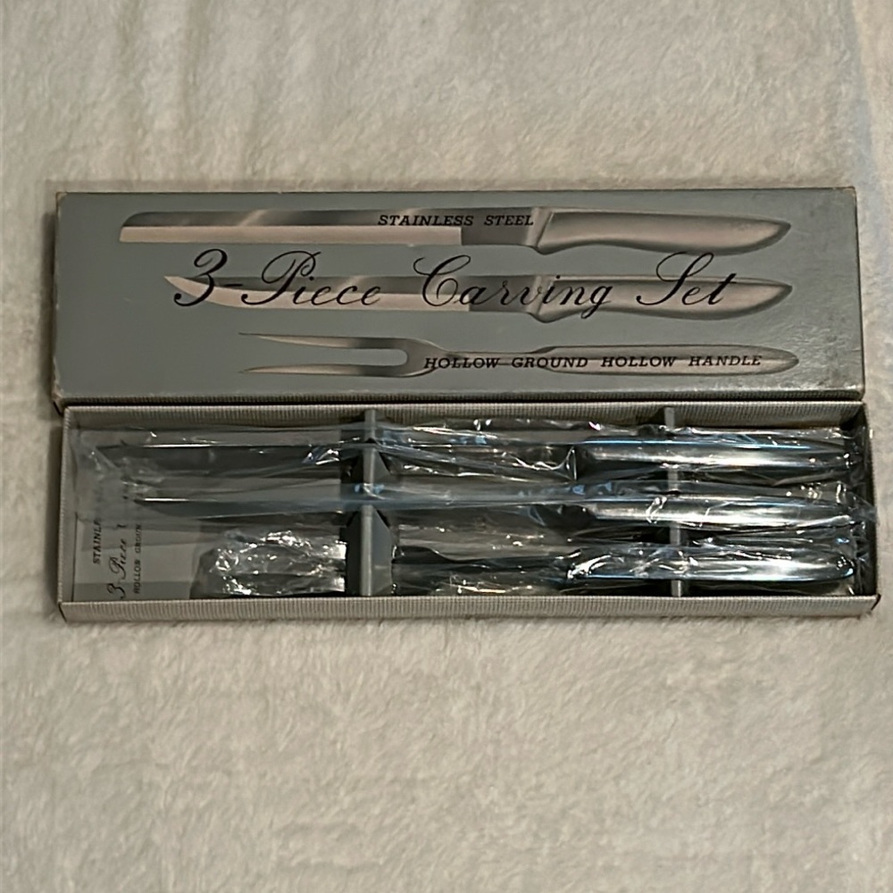 Vintage 3 Piece Stainless Steel Carving Set